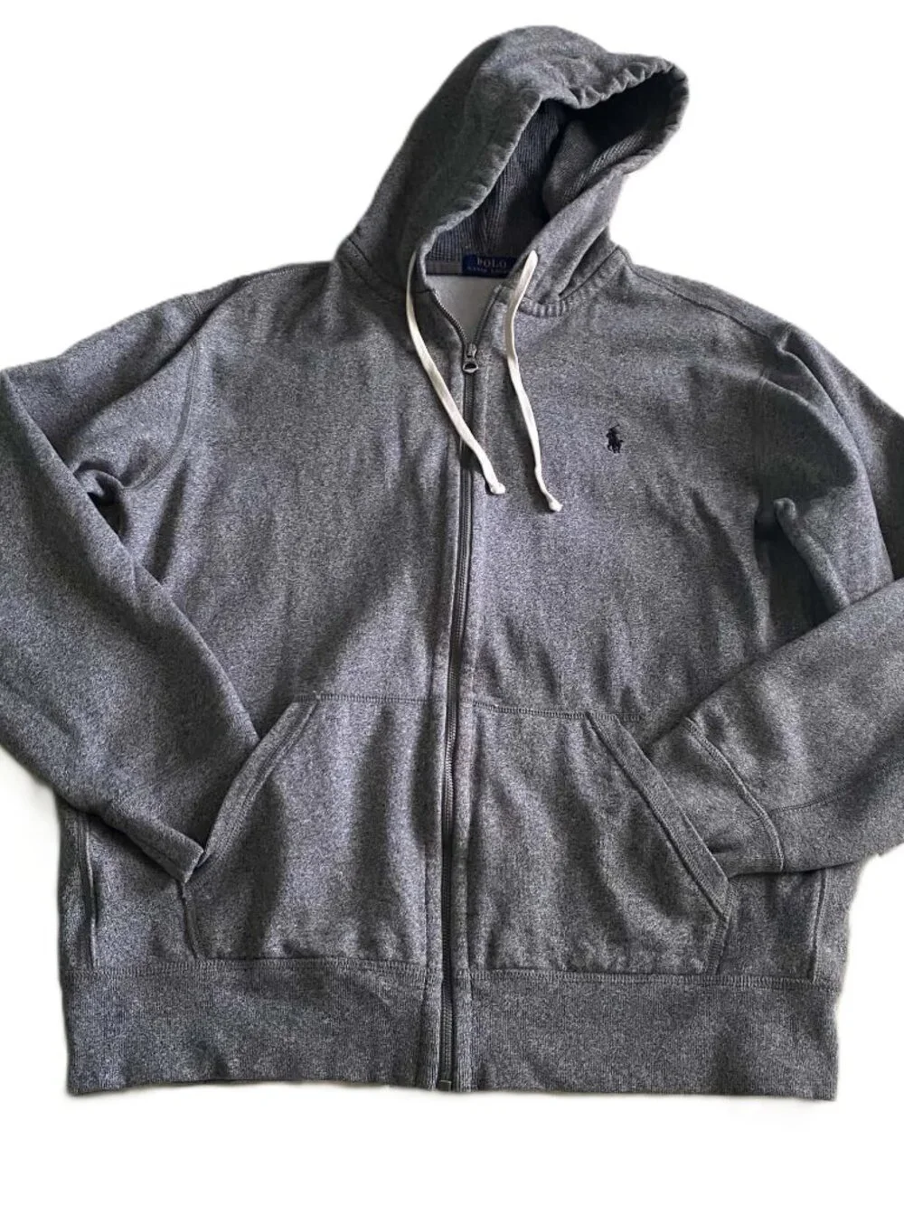 Polo Ralph Lauren Men's XL Full Zip Hoodie Gray Cotton Blend Logo RLMWB-GLC23
